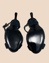 Load image into Gallery viewer, Neil Barrett Navy Suede Stiletto Peep Toe Heel
