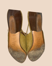 Load image into Gallery viewer, Baldinini Olive Green Suede Slingback Heels Size 39
