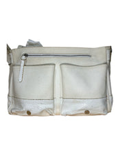 Load image into Gallery viewer, Distressed White Leather Messenger Bag
