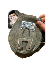 Load image into Gallery viewer, Hogan Slouch Boho Blue/ Teal Bucket Bag
