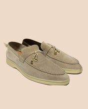 Load image into Gallery viewer, Lorno Piana Womens Suede Gray Loafers Rubber Heel Size IT 39
