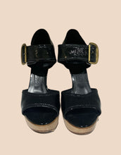 Load image into Gallery viewer, Chloe Leather Platform Wooden Sandals
