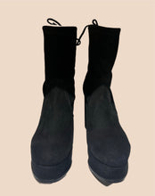 Load image into Gallery viewer, Stuart Weitzman Black Suede Booties Size 7.5
