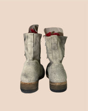 Load image into Gallery viewer, All Saints Distressed White Military Boots Size 37
