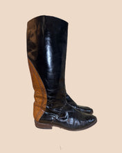 Load image into Gallery viewer, Davids Brown and Black Riding Boots Size 37
