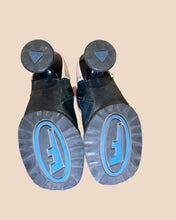 Load image into Gallery viewer, John Fluevog Babycake Blue White and Green Boots Size 7
