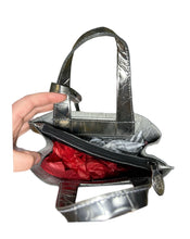 Load image into Gallery viewer, Furla Faux Crocodile Silver/ Chrome Hand Bag
