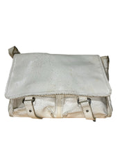 Load image into Gallery viewer, Distressed White Leather Messenger Bag
