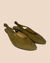 Load image into Gallery viewer, Baldinini Olive Green Suede Slingback Heels Size 39
