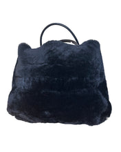 Load image into Gallery viewer, Sheepskin Fur Black Tote Bag
