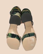 Load image into Gallery viewer, Stuart Weitzman Green Jungle Floral Platform Sandals Size 7
