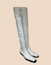 Load image into Gallery viewer, Bottega Veneta Creamy White Leather Knee High Boots
