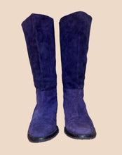 Load image into Gallery viewer, RARE: Jimmy Choo Purple Suede Riding Boots Size 38
