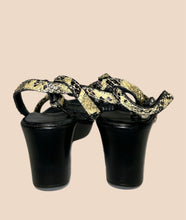 Load image into Gallery viewer, Airagni Snakeskin Wedge Sandals Size 39
