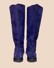 Load image into Gallery viewer, RARE: Jimmy Choo Purple Suede Riding Boots Size 38
