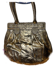 Load image into Gallery viewer, RARE: Zagliani Real Metallic Gold Python Skin
