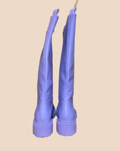 Load image into Gallery viewer, Monki Light Platform Purple Rain Boots Size 39
