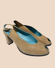 Load image into Gallery viewer, Thierry Rabotin Beige Suede Peep Toe Heels Size IT 39
