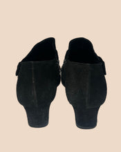 Load image into Gallery viewer, Prada Black Suede Silver Buckle Shoes Size 38.5
