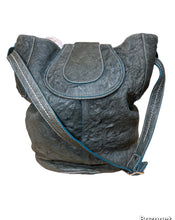 Load image into Gallery viewer, Hogan Slouch Boho Blue/ Teal Bucket Bag
