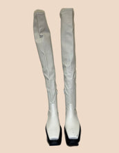 Load image into Gallery viewer, Bottega Veneta Creamy White Leather Knee High Boots
