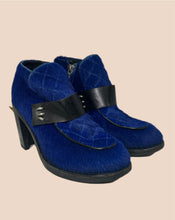 Load image into Gallery viewer, Rag &amp; Bone Blue Hide Loafer Heels Size 37
