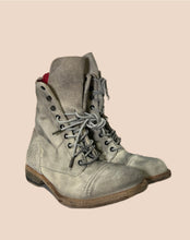 Load image into Gallery viewer, All Saints Distressed White Military Boots Size 37
