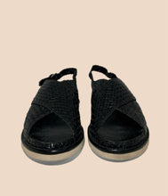 Load image into Gallery viewer, Pons Quintana Woven Black Leather Sandal Size 39
