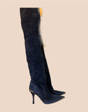 Load image into Gallery viewer, Dolce &amp; Gabbana Over the Knee Suede Stilettos Size 37.5
