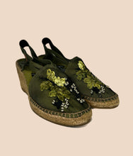 Load image into Gallery viewer, Montane Green Beaded Espadrilles Size 39
