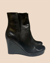 Load image into Gallery viewer, Prada Moto Wedge Bootie 37
