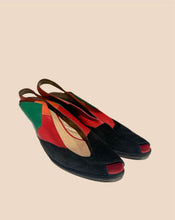 Load image into Gallery viewer, Maude Frizon Peep Toe Colourblock Heel Size 8.5
