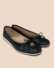 Load image into Gallery viewer, Baldinini Black and White Contrast Leather Flats Size 39
