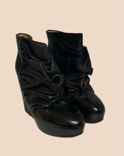 Load image into Gallery viewer, Maison Margiela from La Garconne Ruched Wedge Bootie Size 37
