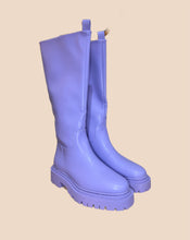 Load image into Gallery viewer, Monki Light Platform Purple Rain Boots Size 39
