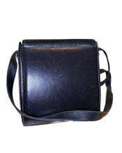 Load image into Gallery viewer, Vintage Sergio Rossi Black Leather Crossbody Bag with Safety Pin Decal
