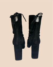 Load image into Gallery viewer, Stuart Weitzman Black Suede Booties Size 7.5
