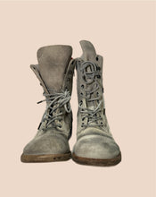 Load image into Gallery viewer, All Saints Distressed White Military Boots Size 37
