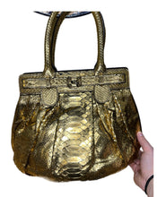 Load image into Gallery viewer, RARE: Zagliani Real Metallic Gold Python Skin
