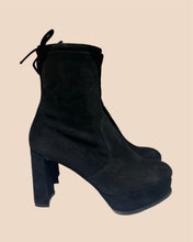 Load image into Gallery viewer, Stuart Weitzman Black Suede Booties Size 7.5
