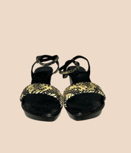 Load image into Gallery viewer, Airagni Snakeskin Wedge Sandals Size 39
