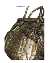 Load image into Gallery viewer, RARE: Zagliani Real Metallic Gold Python Skin
