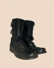 Load image into Gallery viewer, All Saints Military Style Gothic Punk Buckle Boot Size 38
