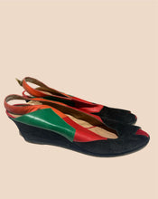 Load image into Gallery viewer, Maude Frizon Peep Toe Colourblock Heel Size 8.5
