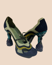 Load image into Gallery viewer, RARE: Vintage Prada Spring Summer 2008 Fairy Collection Heels With Sculpted Heel
