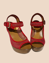 Load image into Gallery viewer, Sergio Rossi Red Sandal Heels
