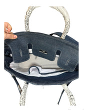 Load image into Gallery viewer, Denim Birkin with White Handles
