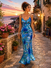 Load image into Gallery viewer, Vintage Burnout Velvet Iridescent Maxi Dress Size US 6/ IT 42
