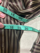 Load image into Gallery viewer, Giorgio Armani 100% Silk Satin Vertical Striped Brown Shirt Size IT 42/ US 6/ UK 10
