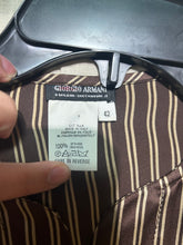 Load image into Gallery viewer, Giorgio Armani 100% Silk Satin Vertical Striped Brown Shirt Size IT 42/ US 6/ UK 10
